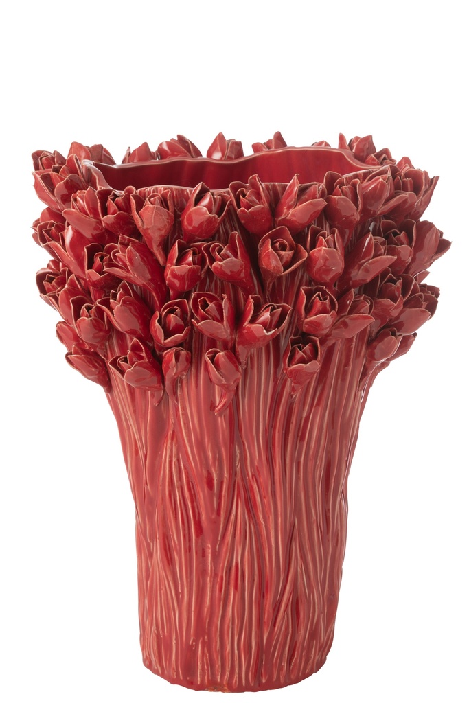Vase Ambrosia Céramique Rouge Grand