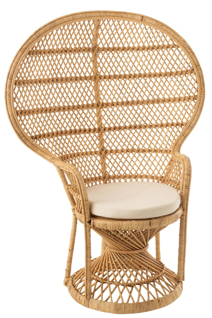 Chair Peacock With Cushion Rattan