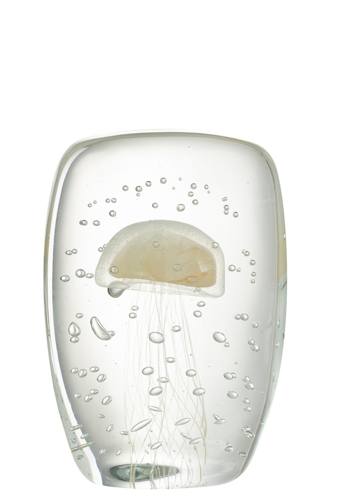 Paperweight Calypso Square Glass Transparent/Beige