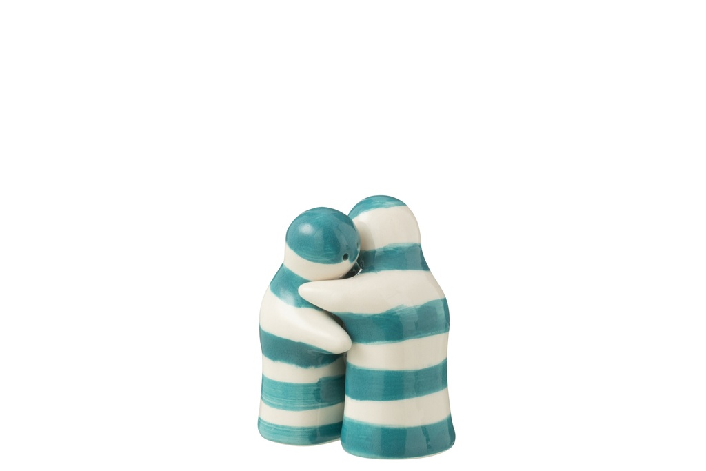Salt&Pepper Granada Stripes Ceramic White/Aqua