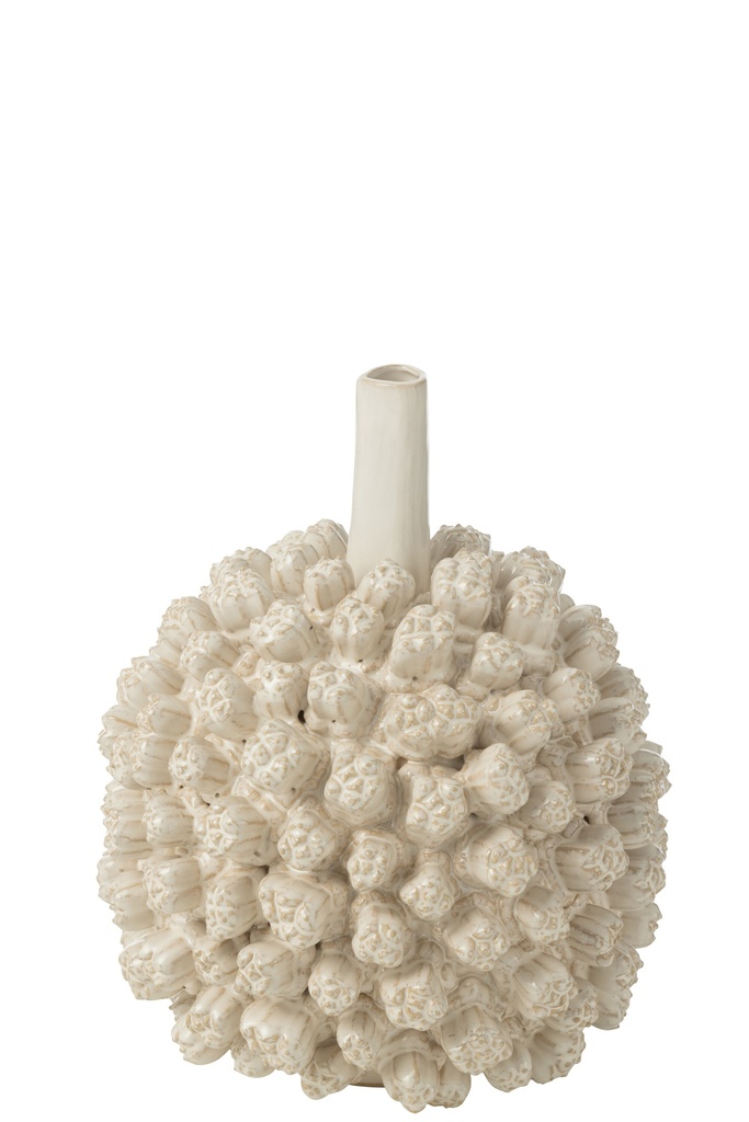 Vase Saki en céramique blanche grand format