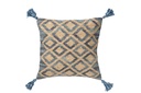 Coussin carré motif losange jute/coton