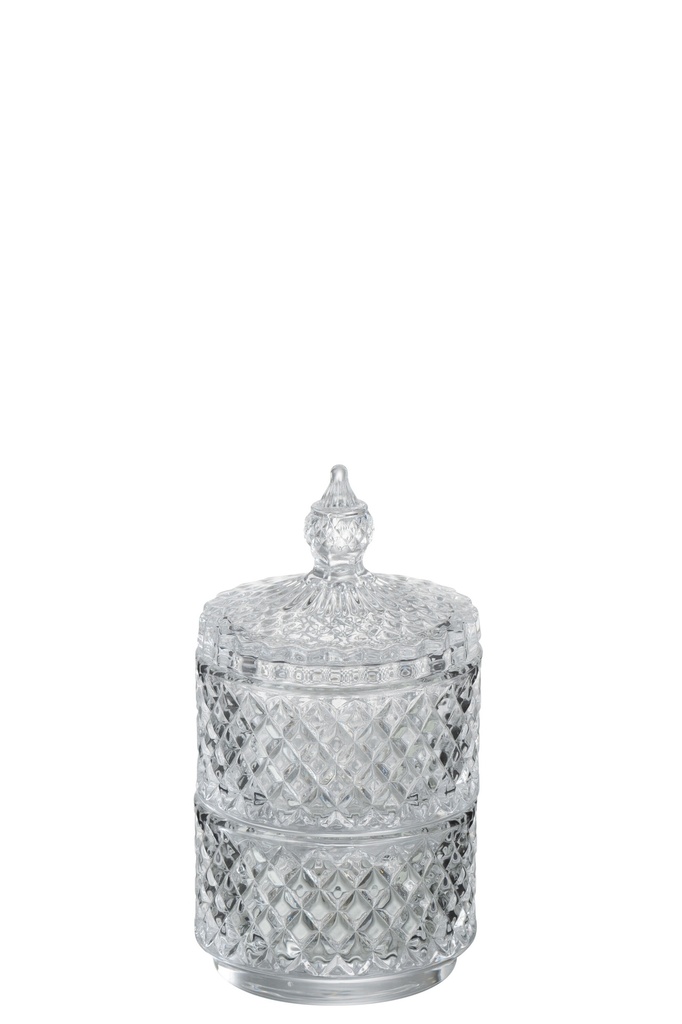 Bocal 2 niveaux en verre transparent