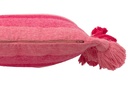 Coussin Rayures+Pompons Coton Rose