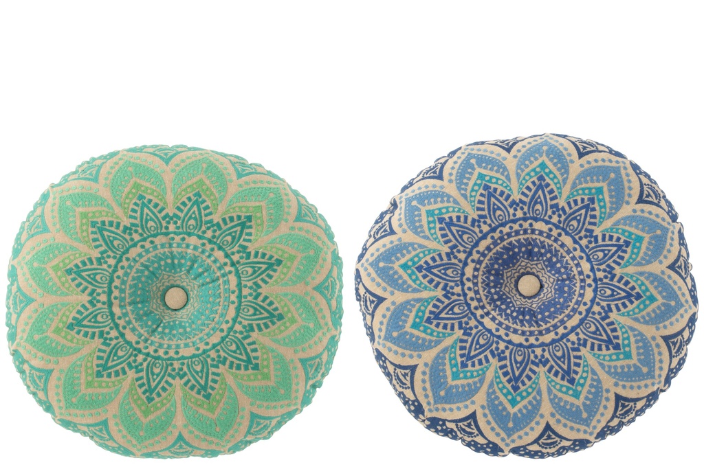 Floor Cushion Round Flower Cotton