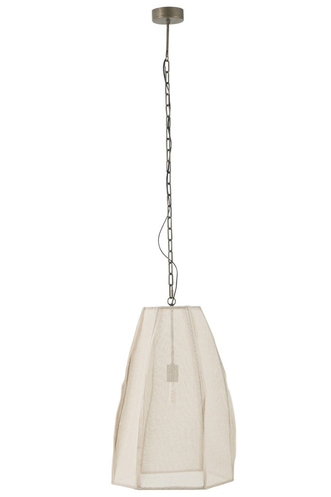 Plafonnier Poire Lin/Fer Blanc