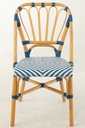 Dining Chair Rattan Blue/White