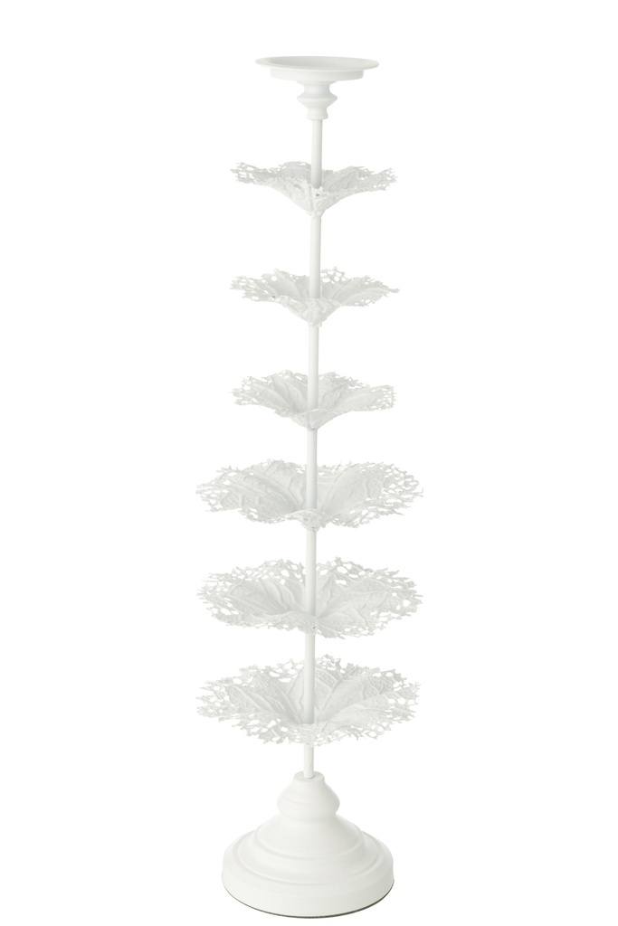 Bougeoir Arbre Métal Blanc