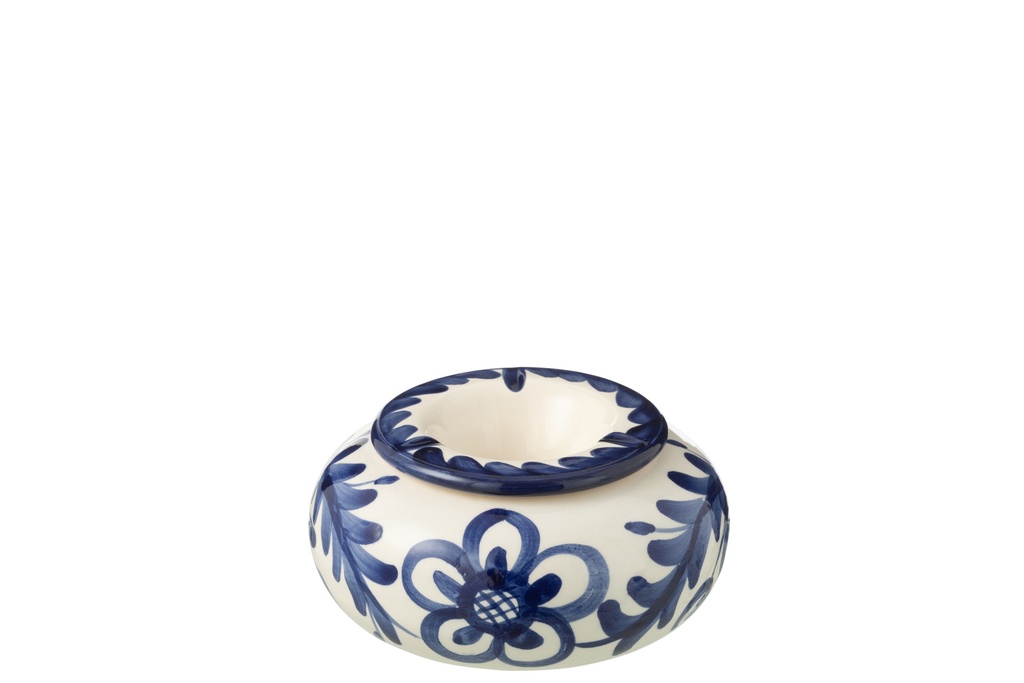 Ashtray Granada Ceramic White/Cobalto Blue