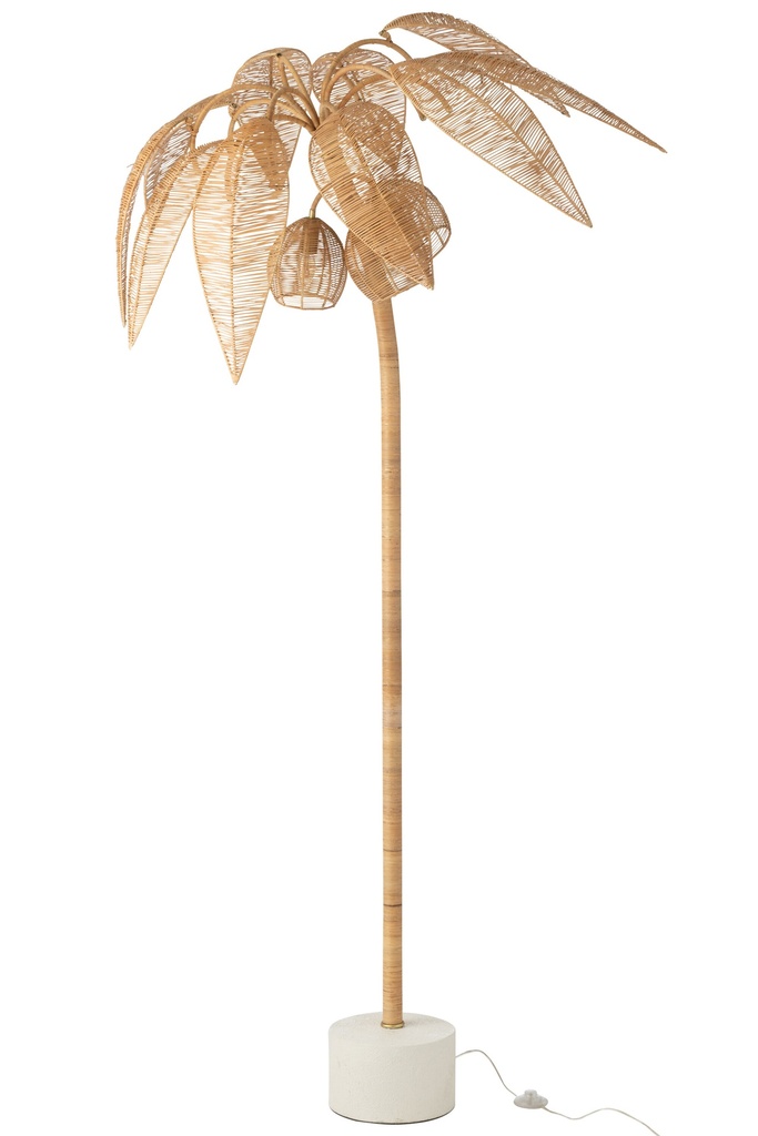 Lampadaire en canne de cocotier