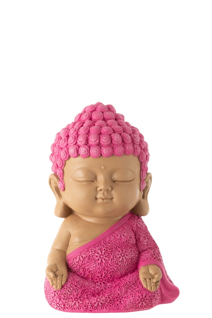 Moine Zen Résine Rose