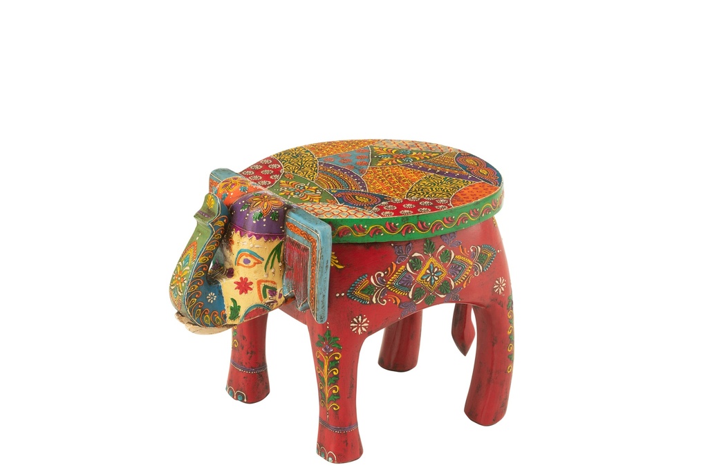 Tabouret Elephant Delhi en bois de manguier