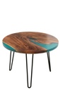 Table d'appoint ronde en bois d'acacia/résine