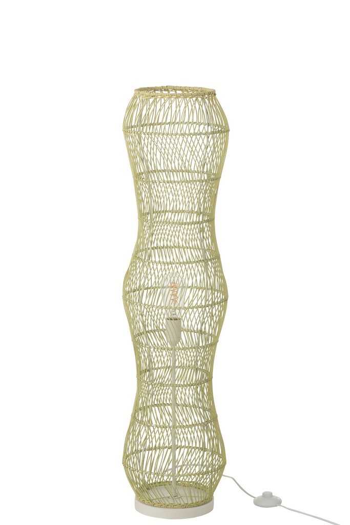 Floor Lamp Rattan Braided Metal