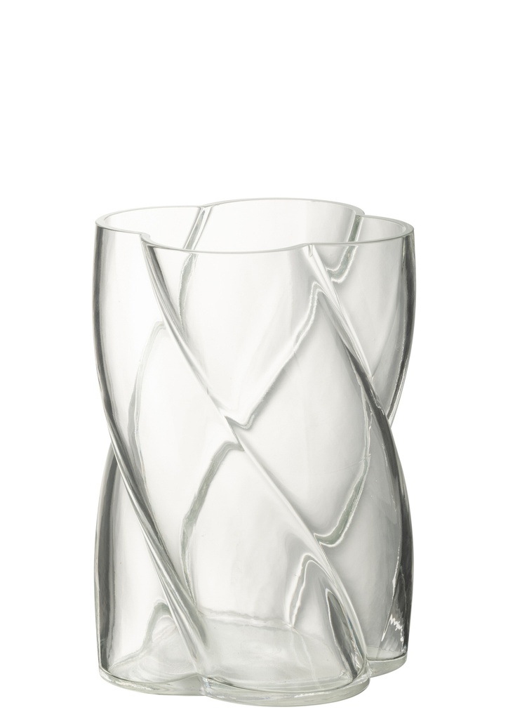 Vase tourbillonnant en verre transparent petit