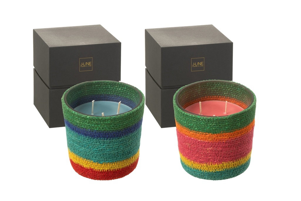 Scented Candle Basket Pink Wax