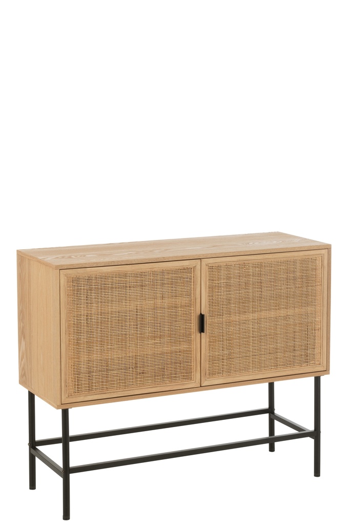 Armoire carrée MDF/Métal Naturel/Noir Petit