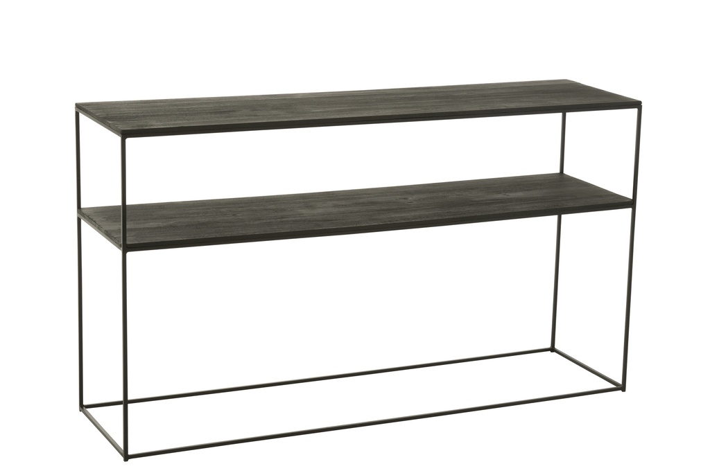 Console Rectangle Recycled Wood/Metal Black