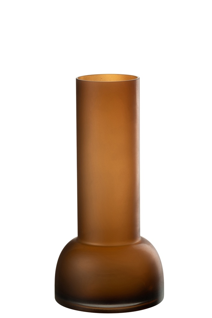 Vase/Bougeoir Yoko Verre Marron Moyen