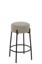 Tabouret de bar Boucle Contreplaqué/Polyester Gris/Noir