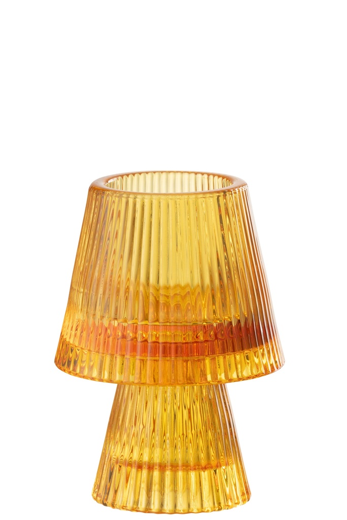 Bougeoir Chapeau Verre Orange