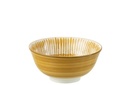 Bol à confiture en porcelaine blanche/ocre grand format