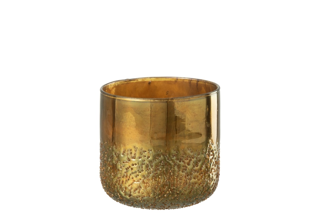 Miroir Hurricane en verre doré de taille moyenne