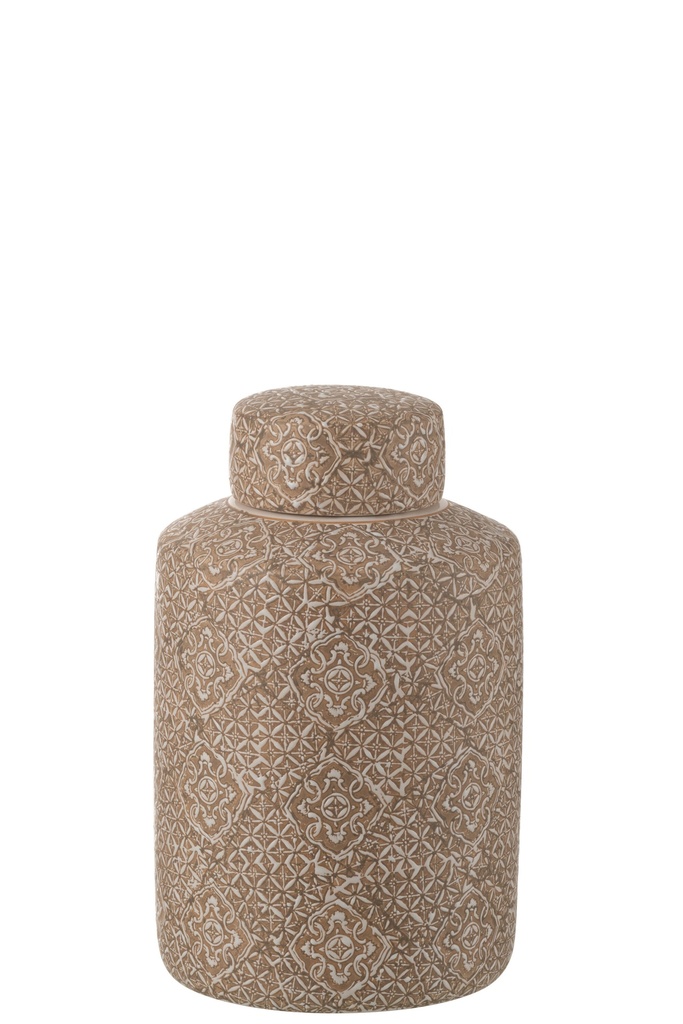 Jar Decorative Wabi Porcelain Beige/White