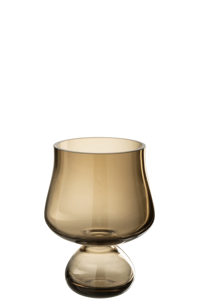 Vase Gobelet Bas Verre Gris