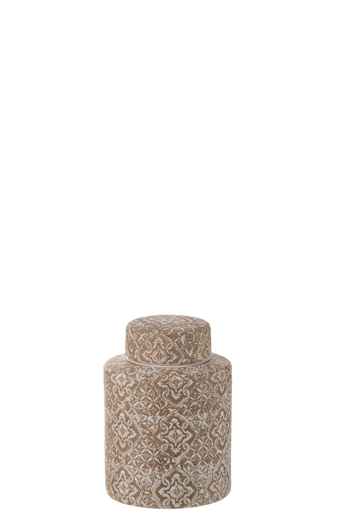 [48375] Pot décoratif Wabi en porcelaine beige/blanc