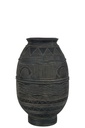 Vase Cruche Cercle Ciment Noir/Marron