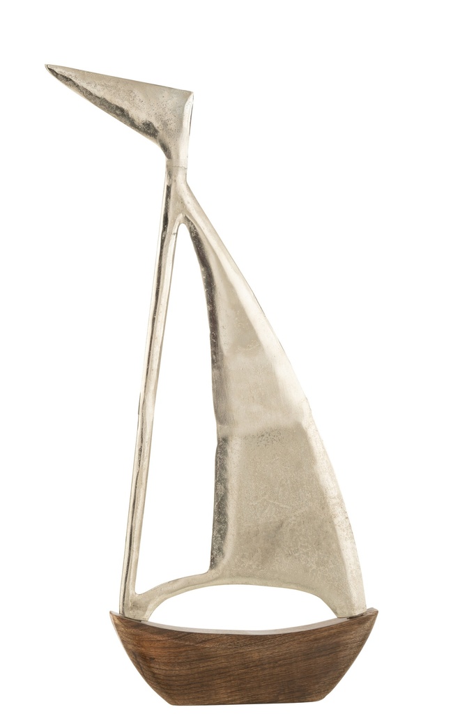 [40188] Bateau Aluminium/Mangue Argent/Naturel Grand
