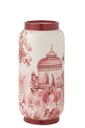 Vase Moriko Porcelaine Rouge/Blanc