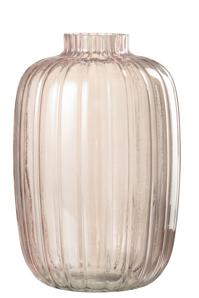 Vase Lines Verre Rose Grand