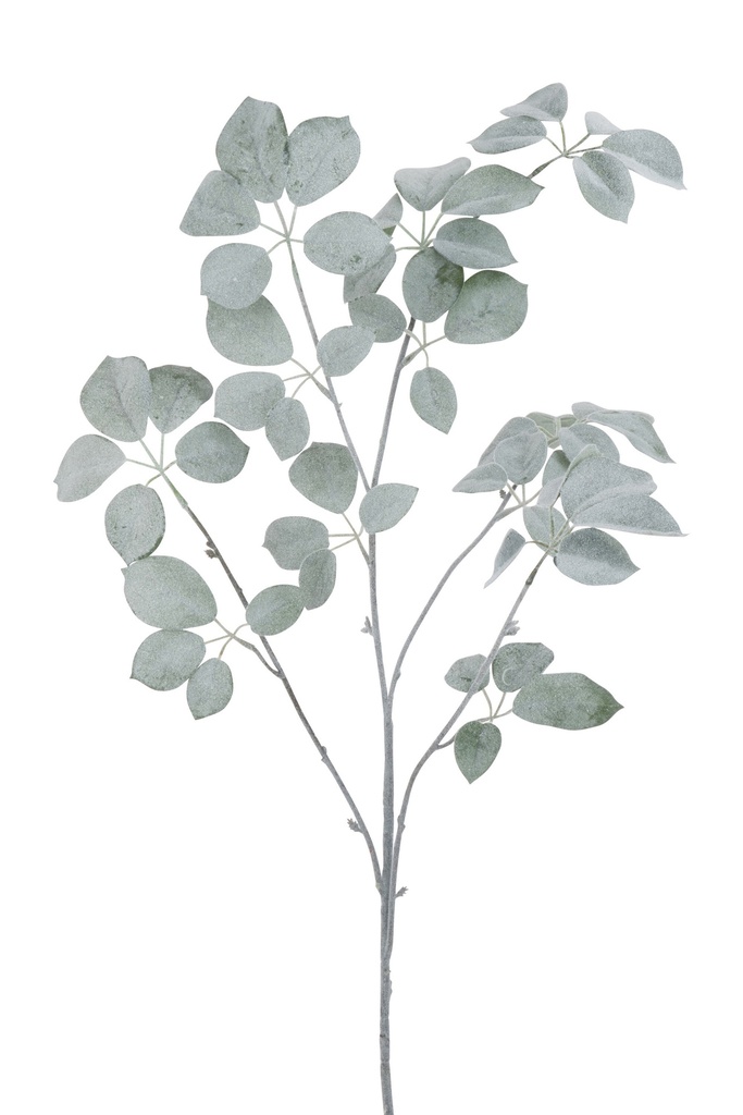 [37585] Branch Schefflera Flocked Plastic Green