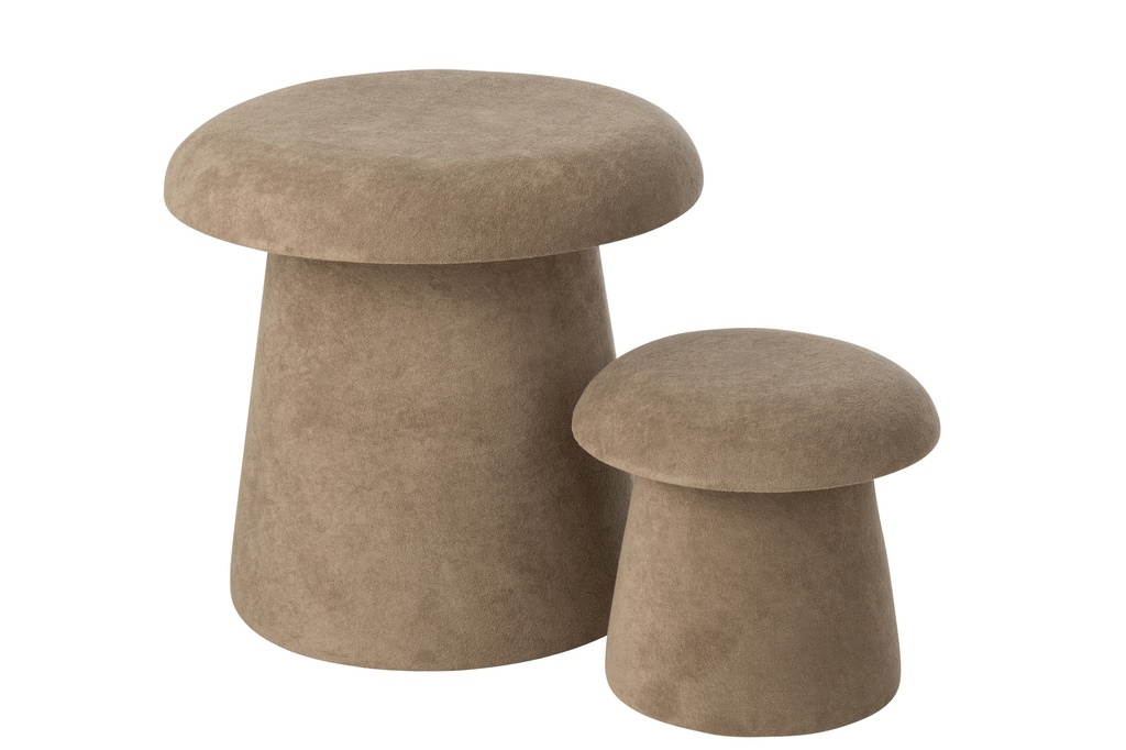 [55806] Set Of 2 Stool Mushroom MDF
