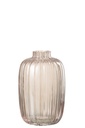 Vase Lignes Verre Rose Petit
