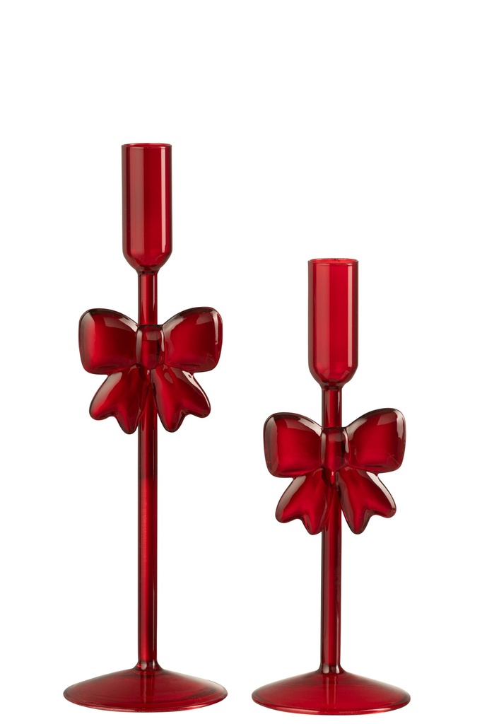 [58220] Lot de 2 bougeoirs en verre