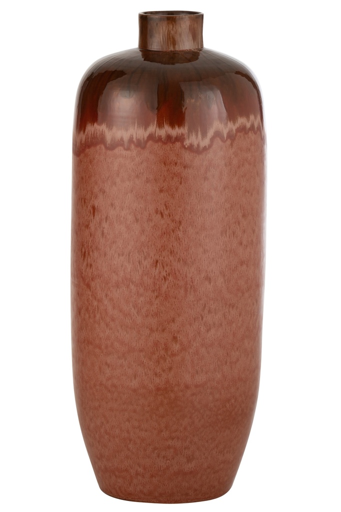 [23097] Vase Aline Céramique Brun Rouille Grand