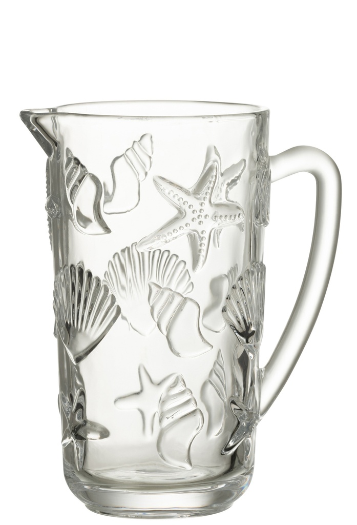 Pichet à eau en verre de mer transparent