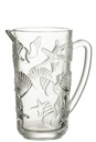 Pichet à eau en verre de mer transparent