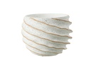 Flowerpot Stripe Ceramic White/Beige Large