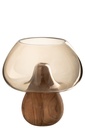 Vase Mushroom Low Glass Gray