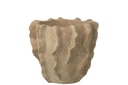 Flowerpot Round Waves Cement Beige