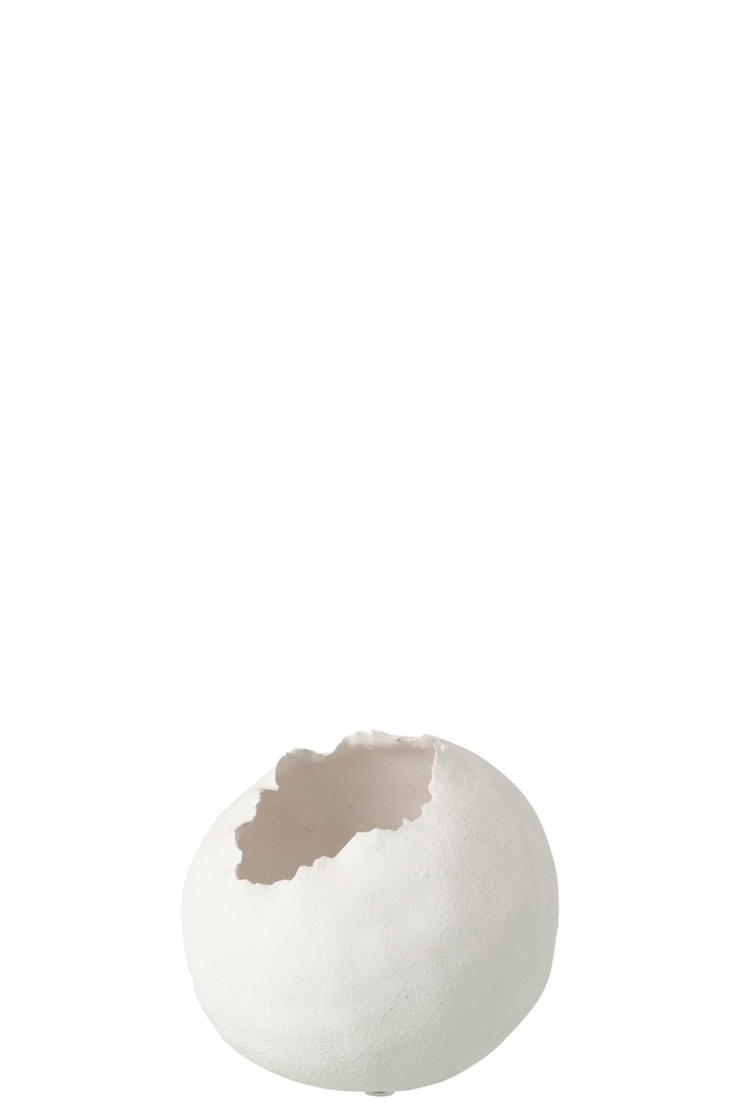 Flowerpot Irregular Clay White Medium