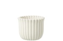 Flowerpot Ribbed Cement White Large
