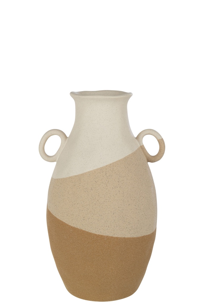 Vase Oreille Céramique Beige/Marron Clair