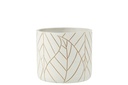 Flowerpot Leaf Ceramic White/Gold Large