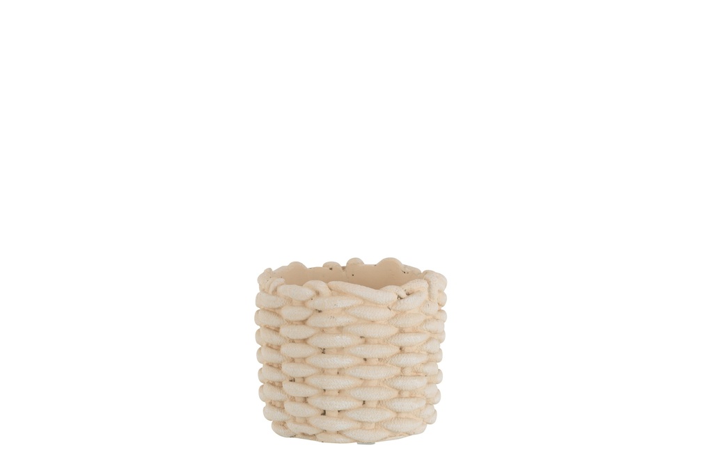 Flowerpot Rope Imitation Cement Beige