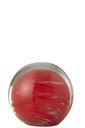 Paperweight Twister Round Glass Red